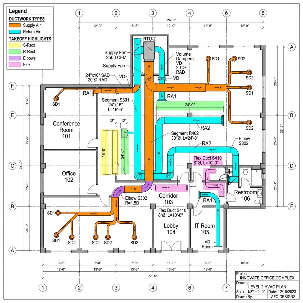HVAC Ductwork Takeoff